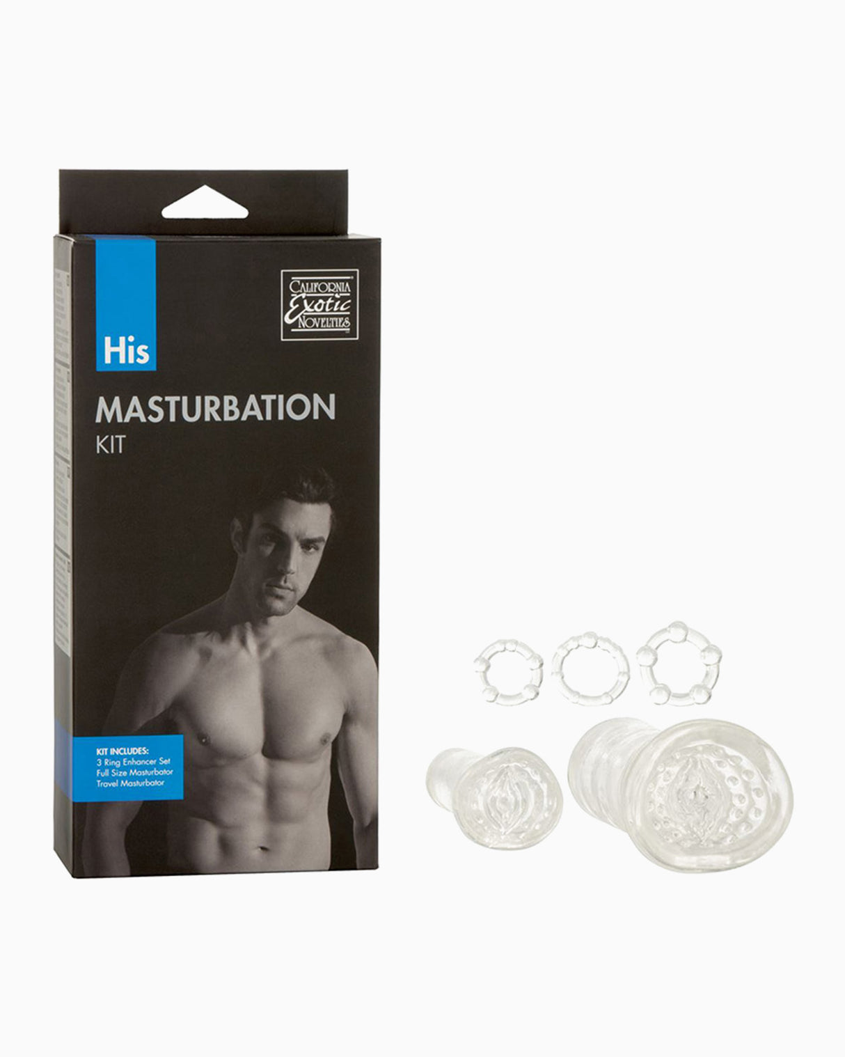 His Masturbation Kit Cock Rings & Stroker