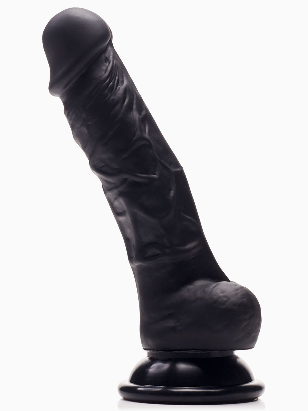Pillow Talk Suction Cup Dildo, 7 Inches, Black