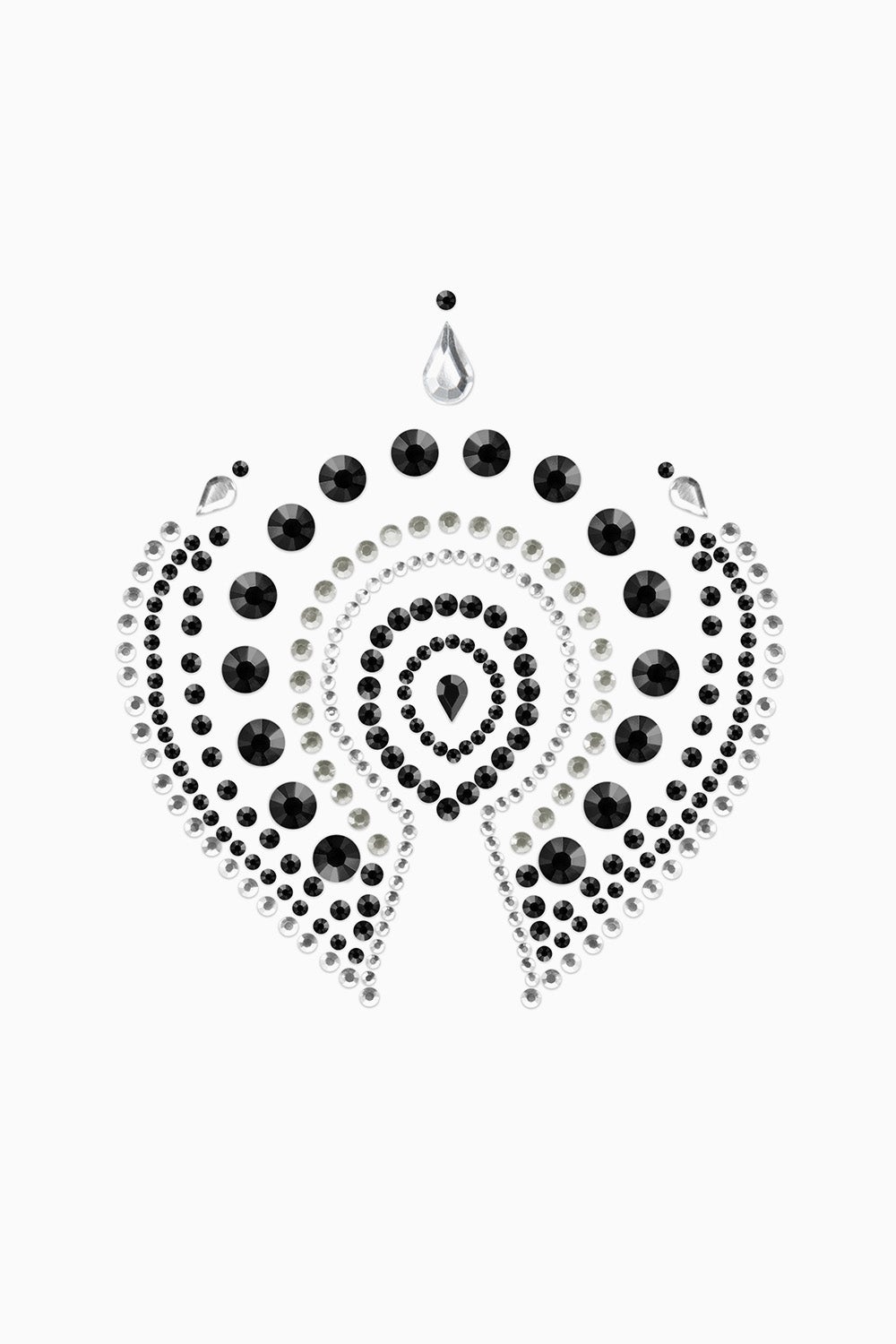 Bijoux Indiscrets Flamboyant Crystal Nipple Pasties Cover, Black/Silver