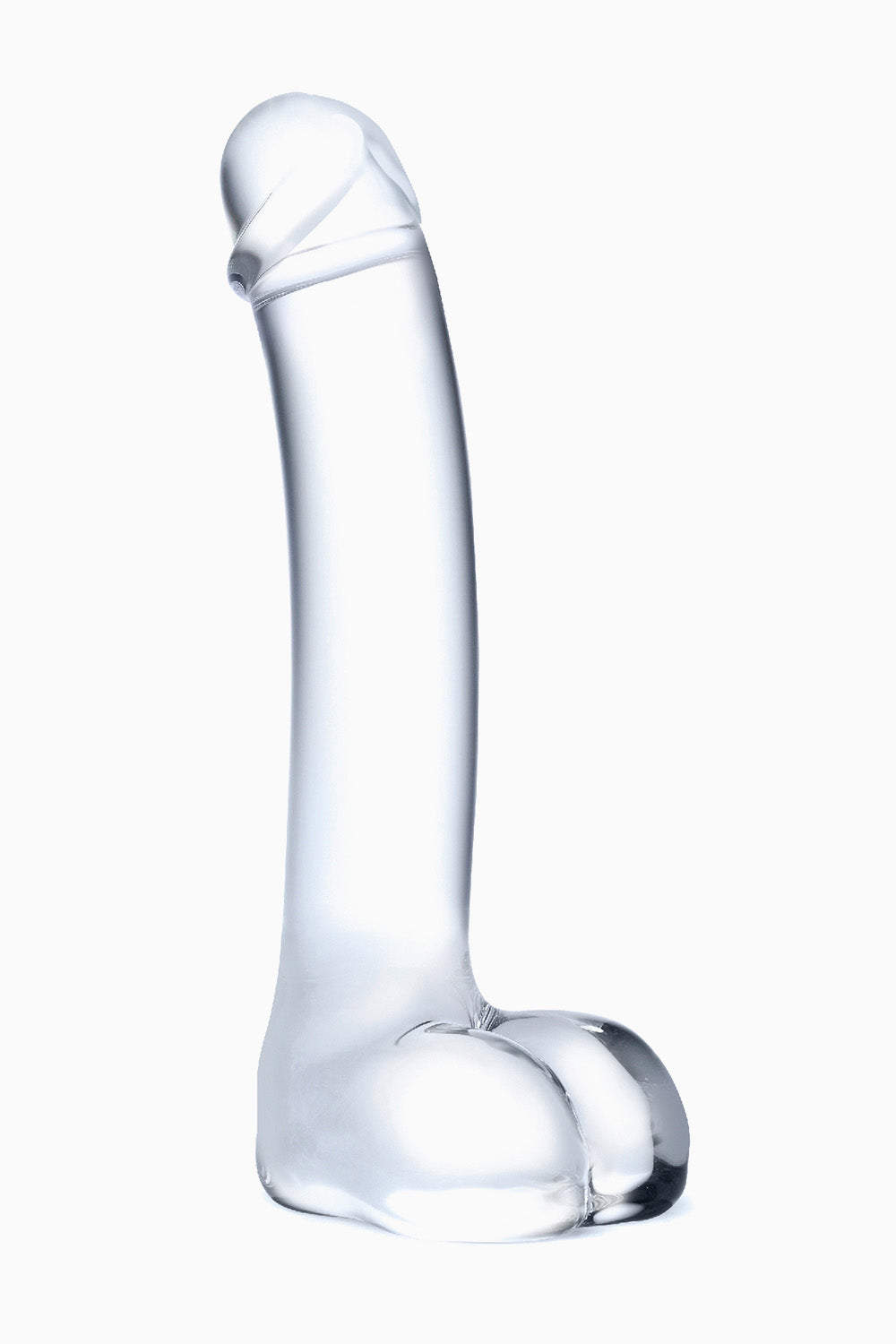 Glas Realistic Curved Glass G-Spot Dildo, 7 Inches