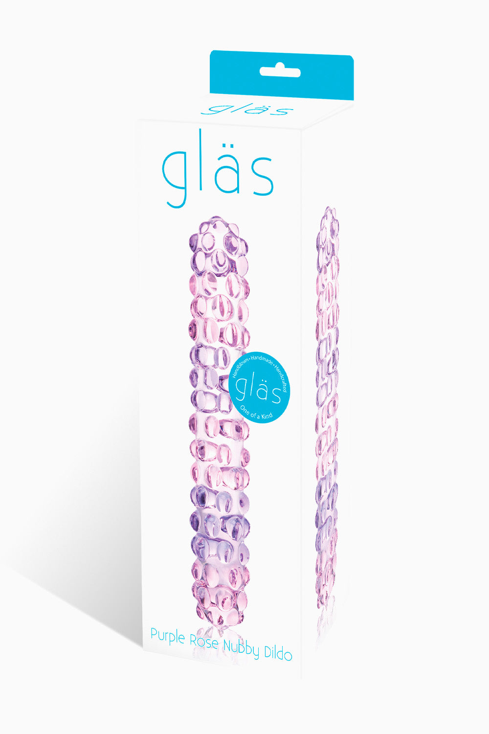 Glas Purple Rose Nubby Glass Dildo, 7 Inches