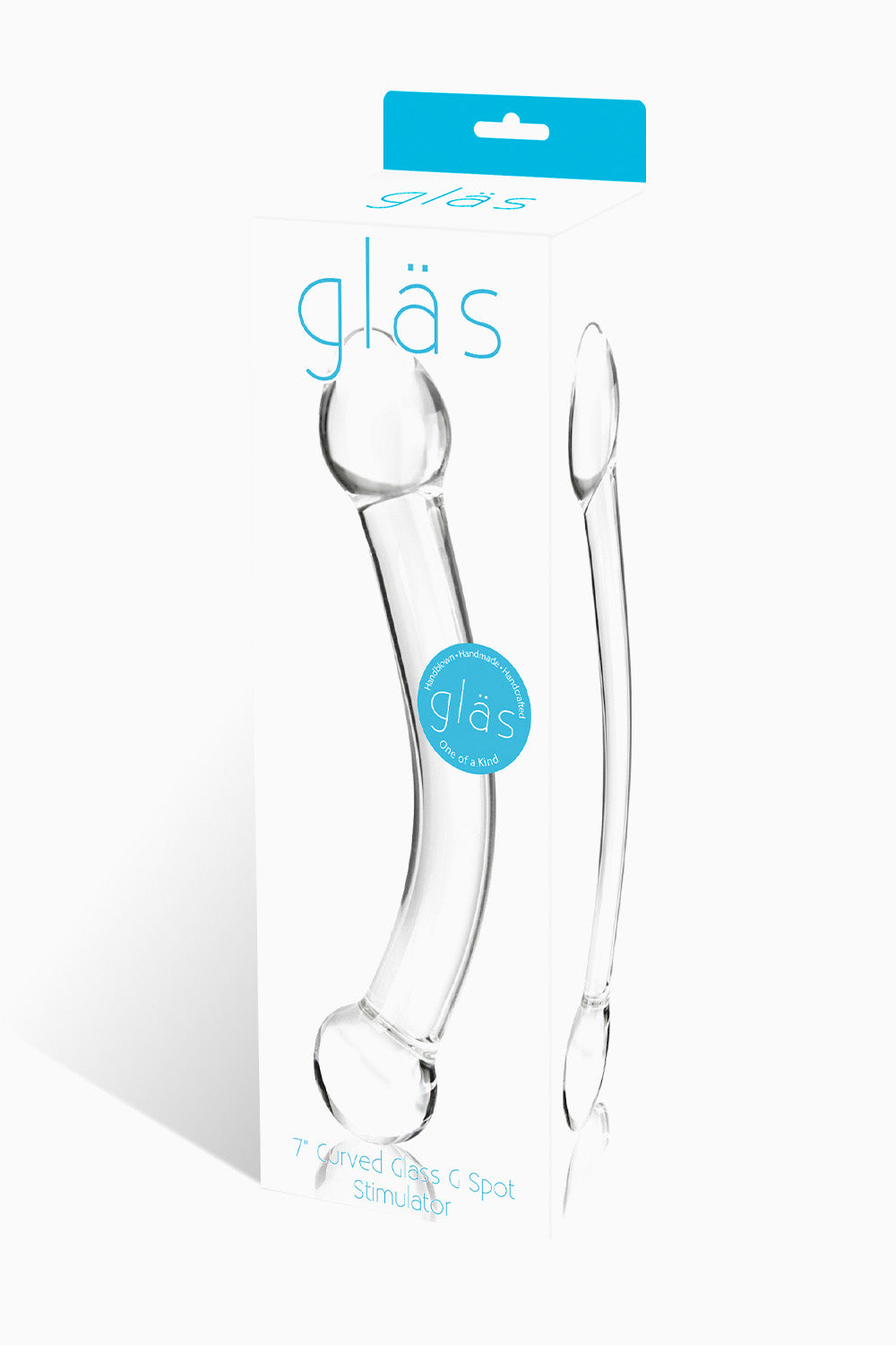 Glas Curved G-Spot Stimulator Glass Dildo, 7 Inches