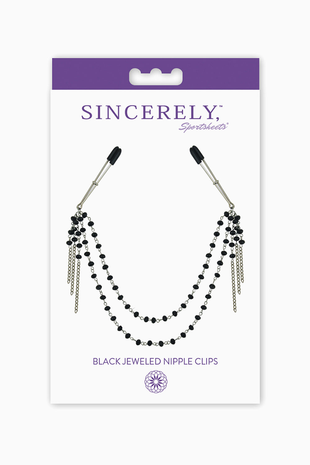 Sportsheets Sincerely Black Jewelled Nipple Clips