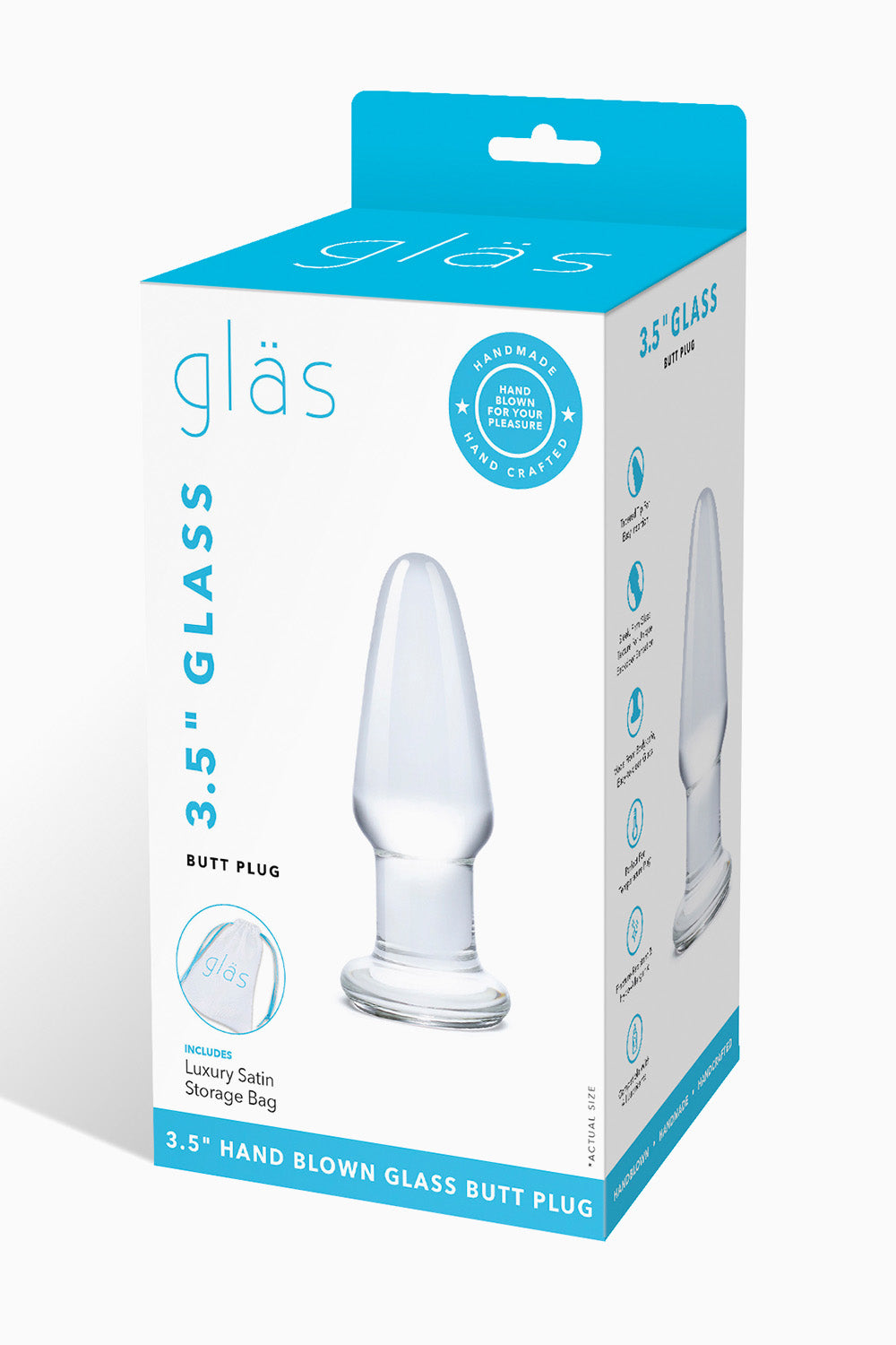 Glas Glass Butt Plug 3.5 Inch