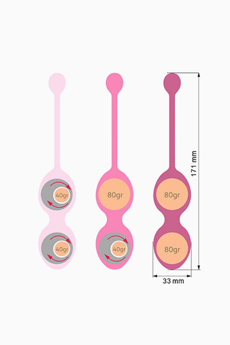 FemmeFit Advanced Pelvic Muscle Training Set of 3 Kegel Balls