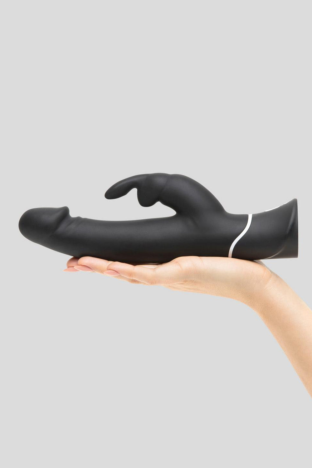 Happy Rabbit Realistic Rabbit Vibrator Black, 10 Inches