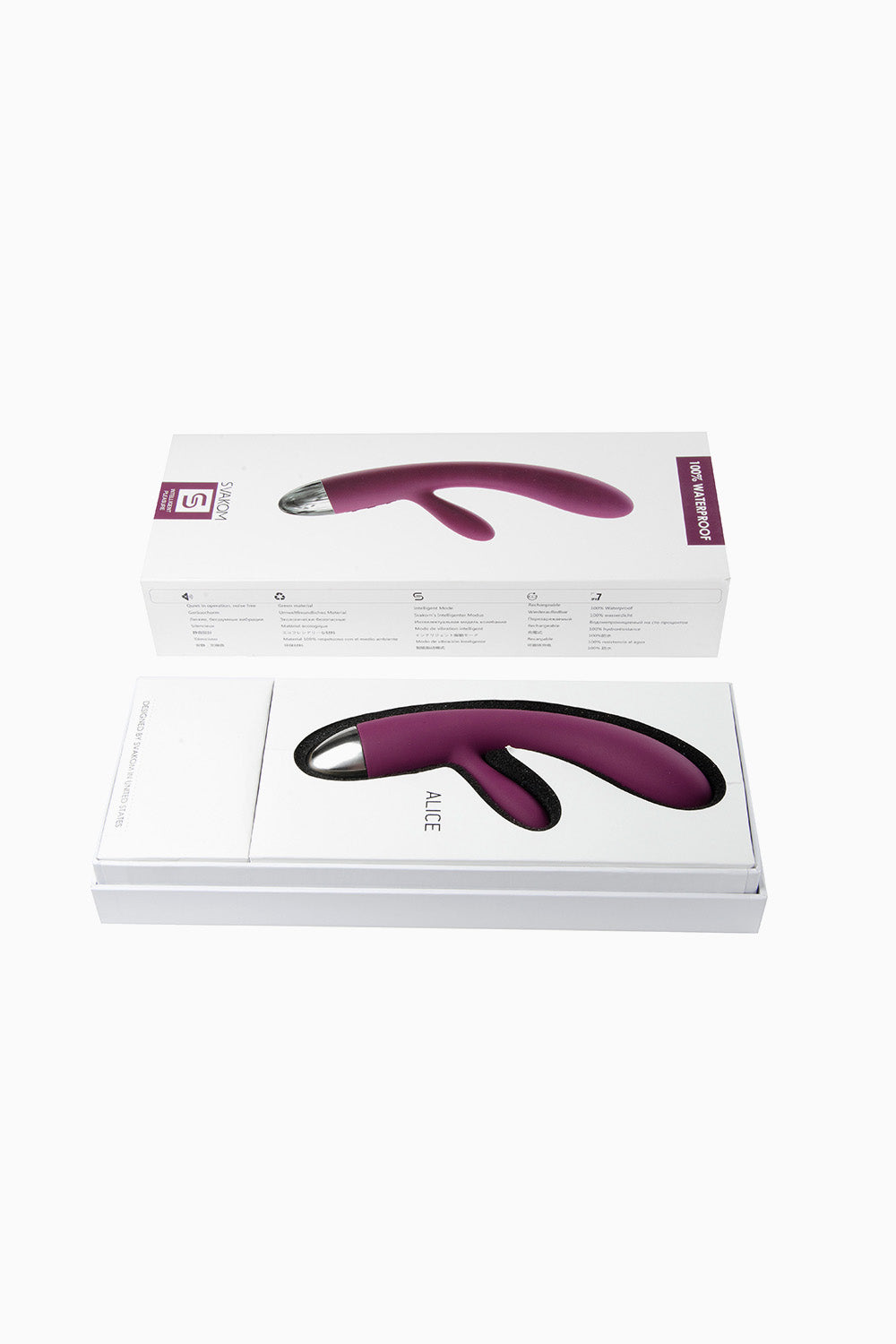 Svakom Alice Rabbit Rechargeable Vibrator Violet, 6.5 Inches