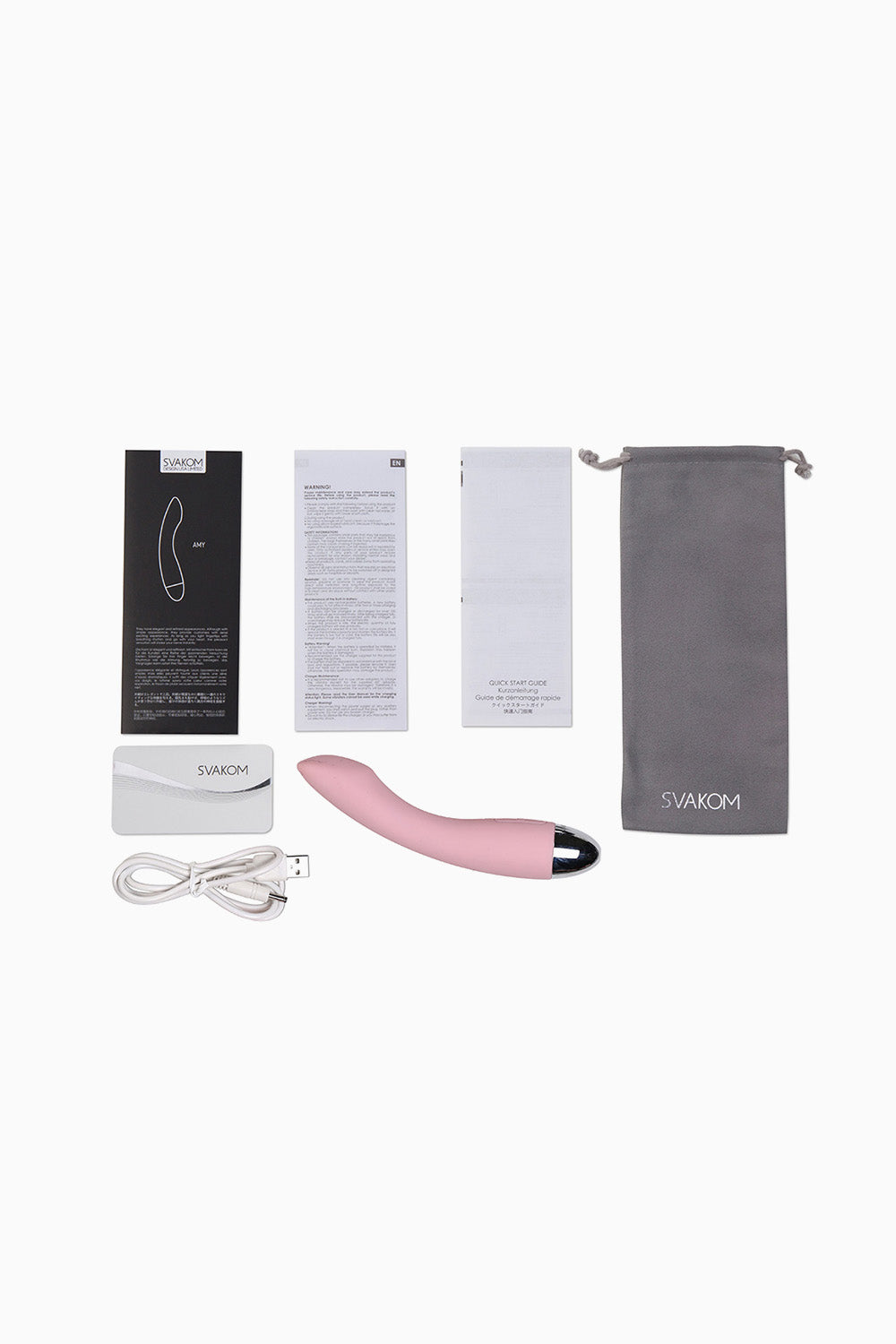 Svakom Amy G-Spot Rechargeable Vibrator Pale Pink, 6.5 Inches