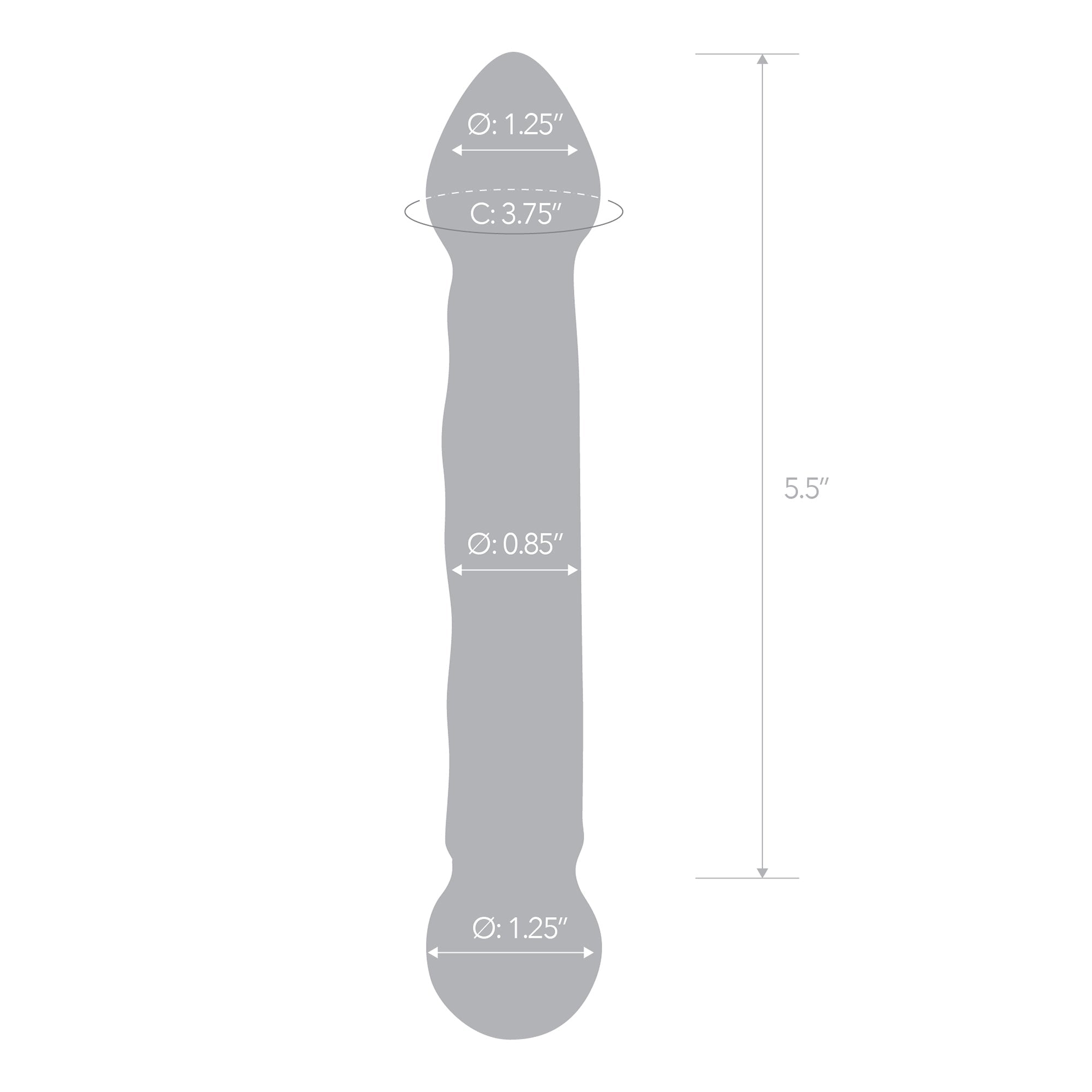 Glas Full Tip Textured Glass Dildo, 6.5 Inches