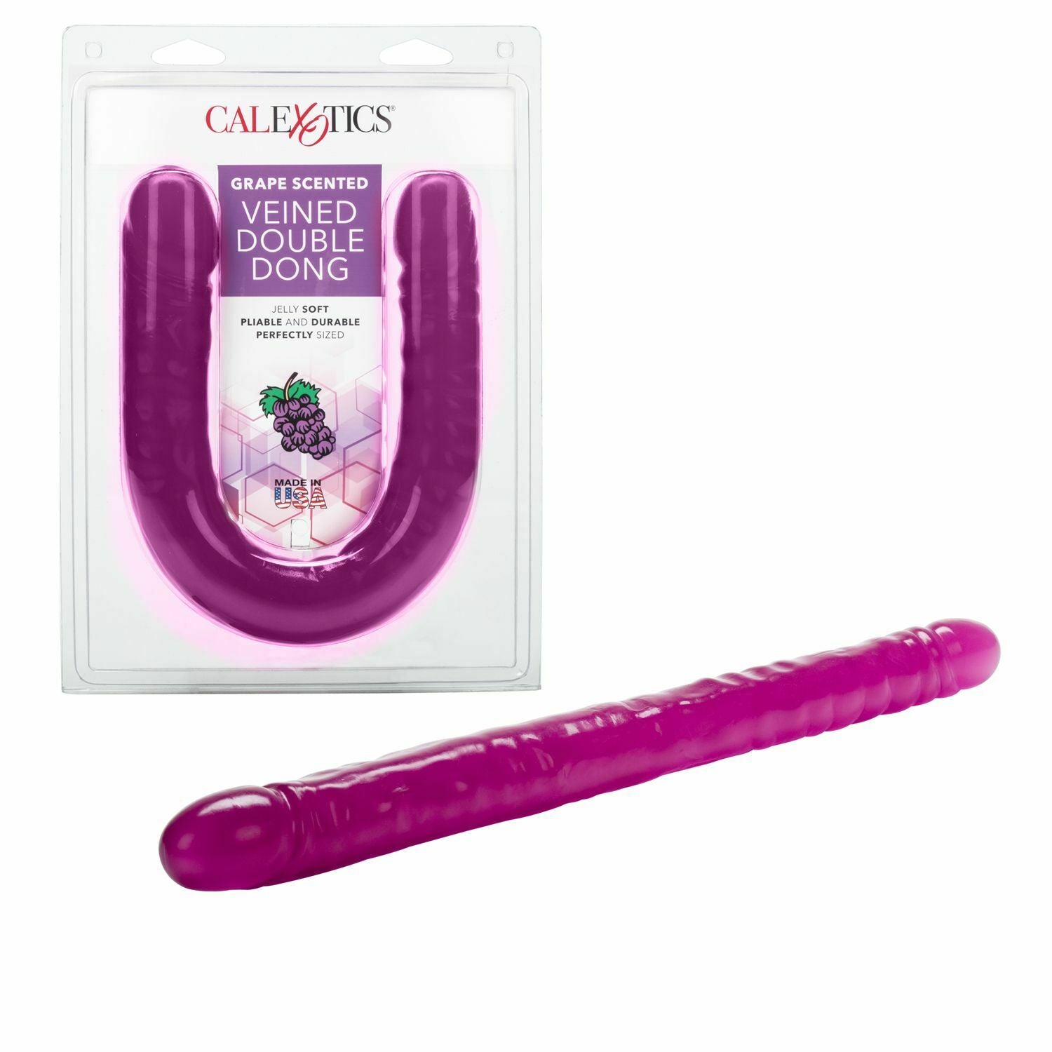 Calexotics Jelly Double-Ended Grape Scented Dildo, 17 Inches, Purple